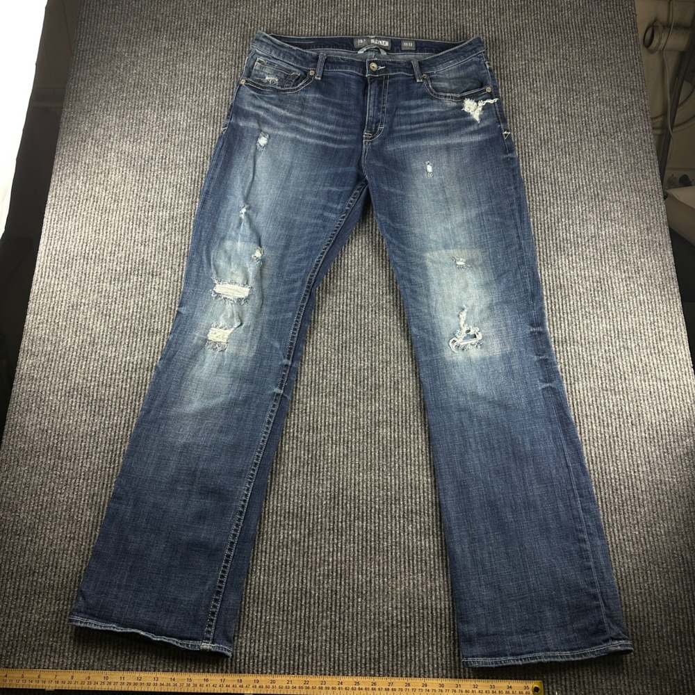 BKE Tyler Bootleg Distressed Jeans Mens 38XL Medium Wash Blue Denim 38x34